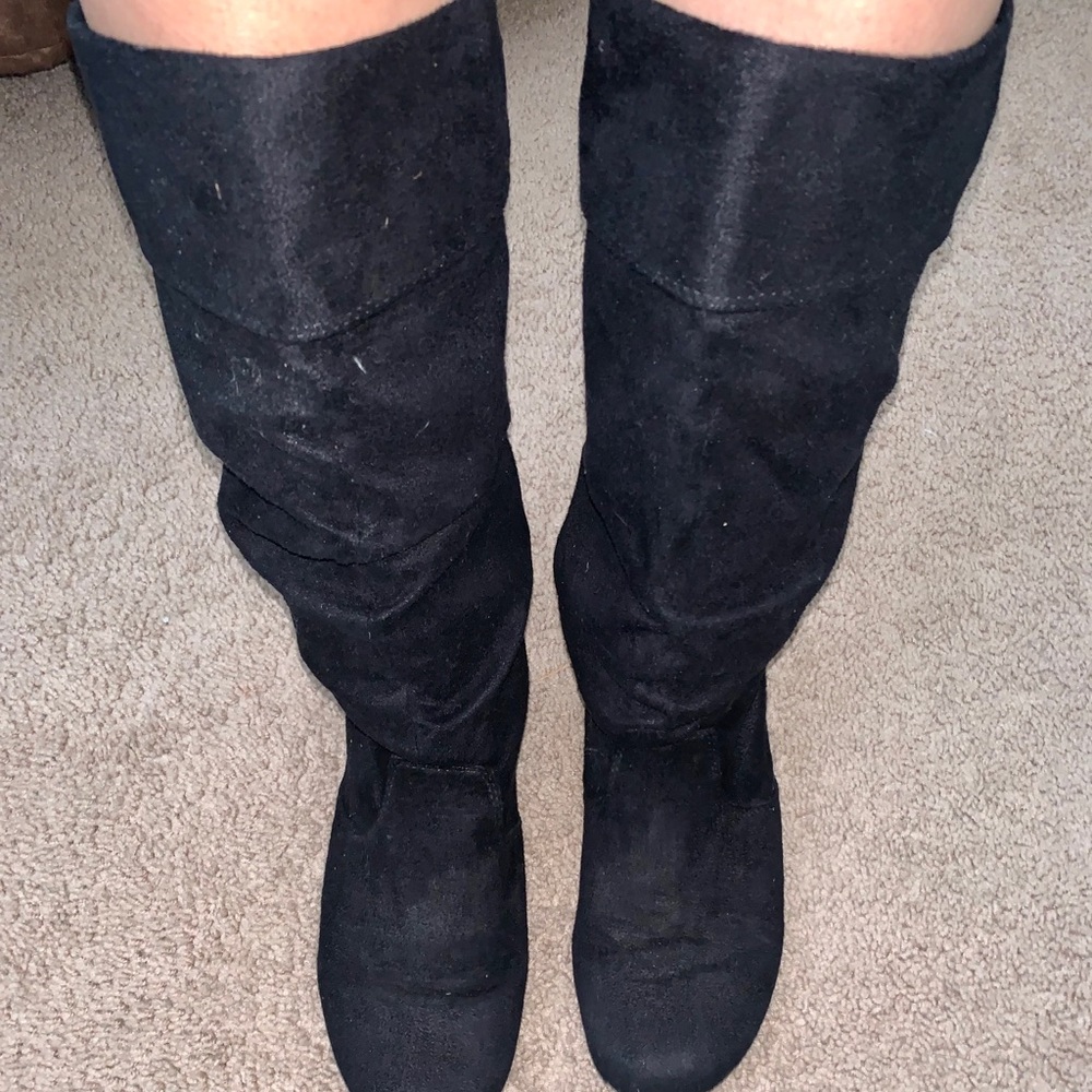 Black Calf High Boots